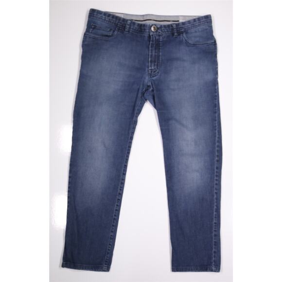 Brioni Mens Meribel Medium Wash Cotton Cashmere Stretch Jeans 38x27 - Picture 2 of 12